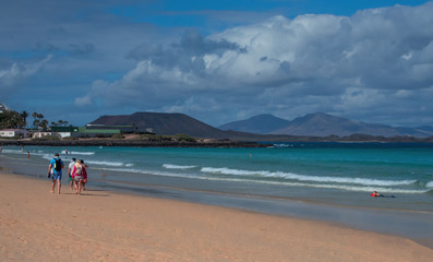 Fuerteventura - Canary Islands, long sandy beach with crystal clear sea