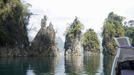 longtail boat trip on chiao lan lake in thailand