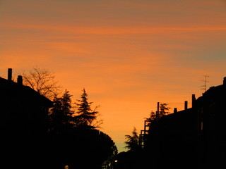CIELO NARANJA DEL OCASO, atardecer, cielo, sol, amanecer, nube, anaranjada, naturaleza, paisaje,...