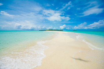 Fototapeta na wymiar Tropical Paradise, Blue sea, white sand, summer, Beach in Kayangel, Palau, Pacific island