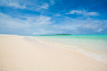 Tropical Paradise, Blue sea, white sand, summer, Beach in Kayangel, Palau, Pacific island