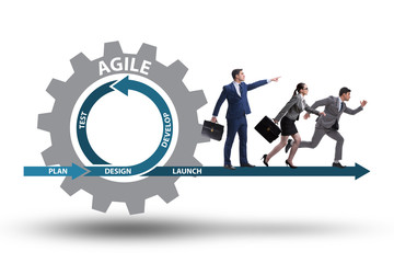Businessman in agile methods concept