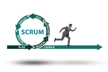 Businessman in agile methods concept