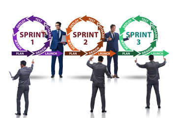 Businessman in agile methods concept