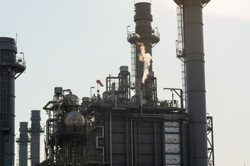Power plant for Industrial, Energy power station area with sky, sunset