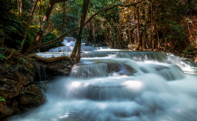 Fototapeta na wymiar Landscape beautiful of waterfall in the rainforest.