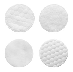 Set of cotton pads on white background, top view © New Africa