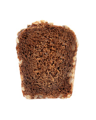 Fresh rye bread on white background, top view