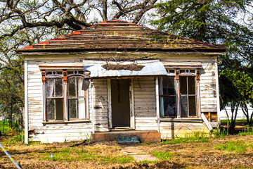 Front Of Uninhabitable Abandoned Home