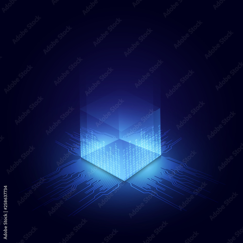 Poster abstract circuit networking blockchain concept background. vector illustration eps10