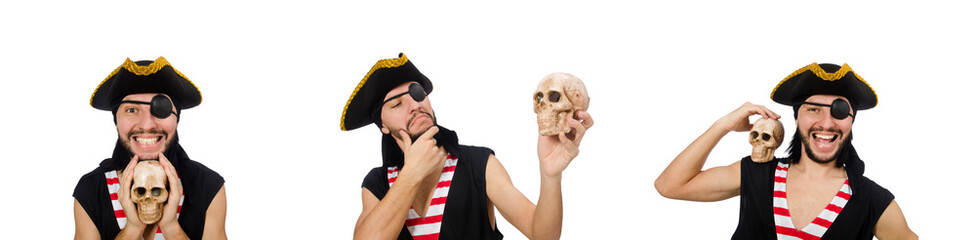 Man pirate isolated on the white background