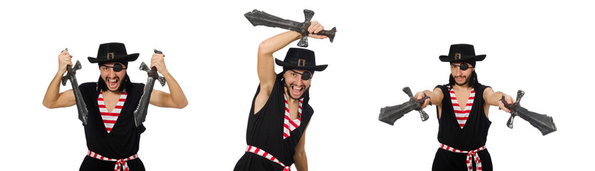 Man pirate isolated on the white background