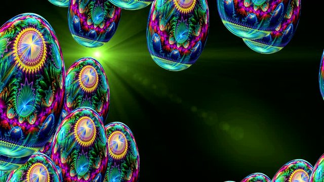 Easter eggs draw patterns on the screen