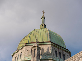 Green dome of Galway Cathedral, Galway city, Ireland. Landscape orientation.