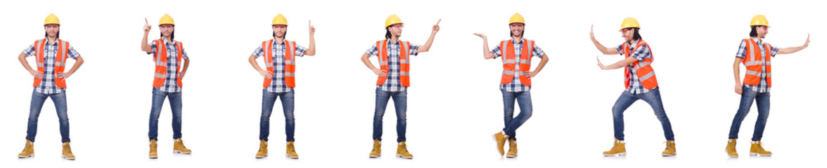 Industrial worker isolated on white 