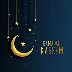 Obraz na płótnie Canvas moon and stars ramadan kareem background