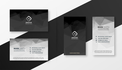 abstract black and white business card template