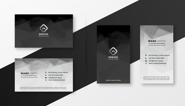 abstract black and white business card template