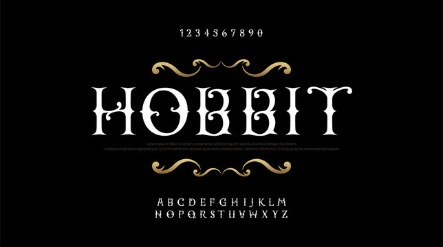 Vintage elegant alphabet letters serif fonts set. Exclusive old lettering typography font classic style. Vector illustration