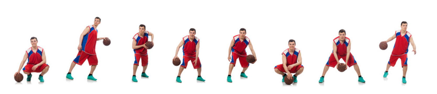 Young basketball player isolated on white © Elnur
