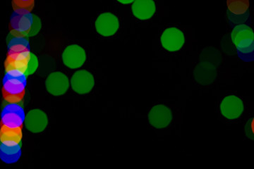 Colorful abstract blured bokeh from lights at night
