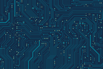 Flat Microelectronics Circuits board background.