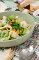 Traditional soup with pasta