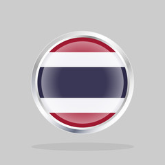 Flag of Thailand, Glossy round button with metallic frame