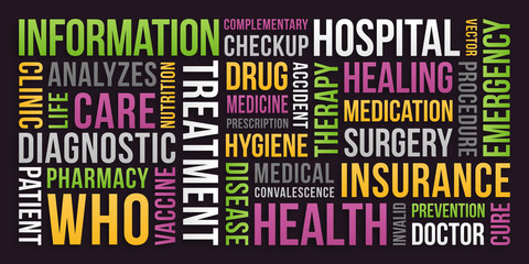 Health, insurance, medical - Word Cloud