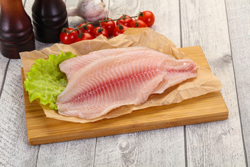 Raw tilapia fish