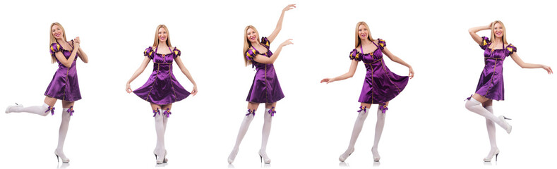 Beautiful dancer in purple dress 