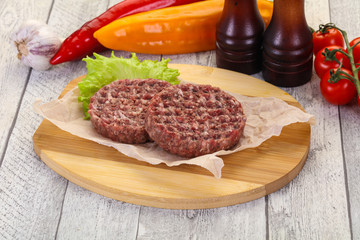 Raw burger cutlet