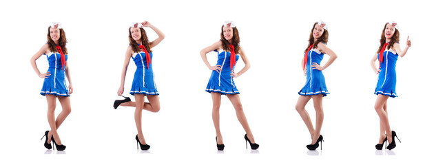 Woman sailor in marine concept