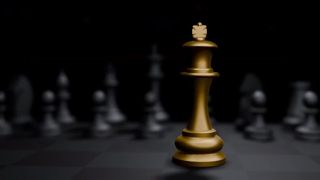 golden bishop chess board game and, strategy ideas concept business background video animation , motion graphic  background