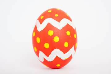 Beautiful Easter Red egg color isolate on white