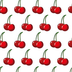 cherries pop art style pattern