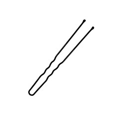 metal hair pin. raster illustration
