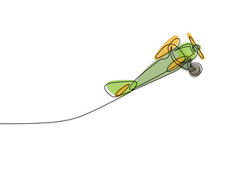 Continuous line drawing of jet plane © derplan13