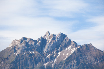 Pilatus is a mountain overlooking Lucerne in Central Switzerland, a popular route for tourists in summer.