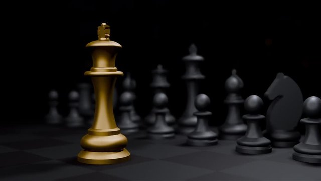 golden bishop chess board game and, strategy ideas concept business background video animation , motion graphic  background