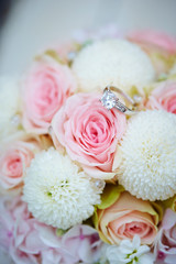 Flower bouquet with ring 