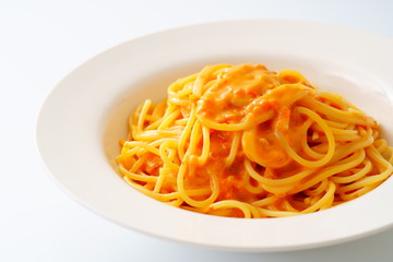 カニのトマトクリームパスタ