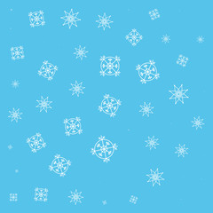 Fototapeta na wymiar pattern of snowflakes icons