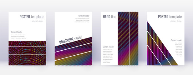 Geometric brochure design template set. Rainbow ab
