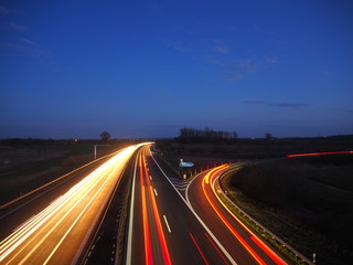 Fototapeta na wymiar Autobahn Langzeitbelichtung