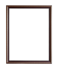 Vintage picture frame isolated on white with clipping path for object.
