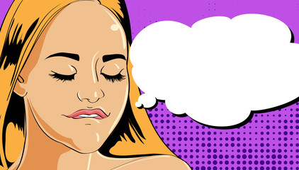 Cartoon character a sexy young girl in comic book style design.