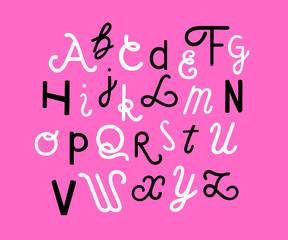 Decorate alfabet for a flat style design projects and illustrations. © sergeygerasimov