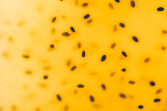 Passion Fruit Smoothie Juice With Seeds Close-Up
