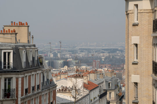 Aussicht &uuml;ber die D&auml;cher von Paris vom H&uuml;gel des Montmartre